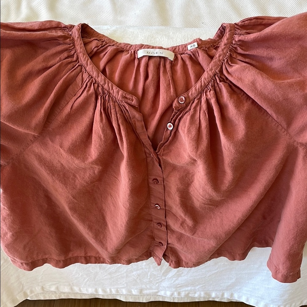 Doen June cotton blouse XS in clay